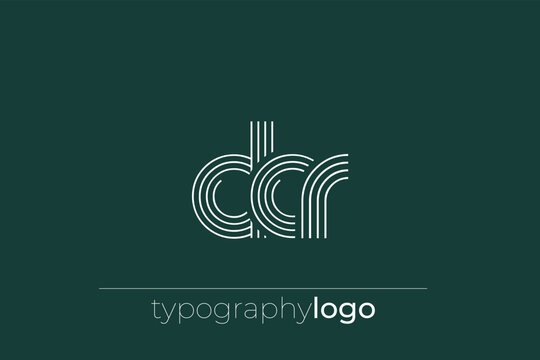DCR modern geometric typography logo