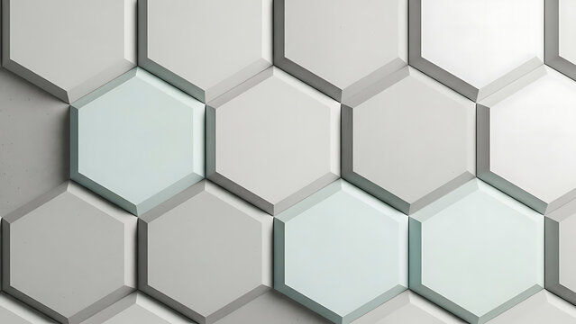 Hexagonal Tiles Pattern Closeup.