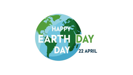 Happy Earth Day graphic with a stylized globe and text indicating the date April 22nd.