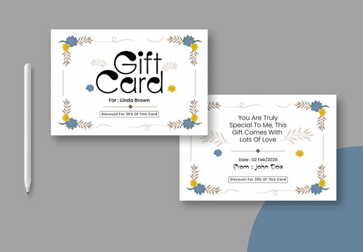 Gift Card Design Template Layout