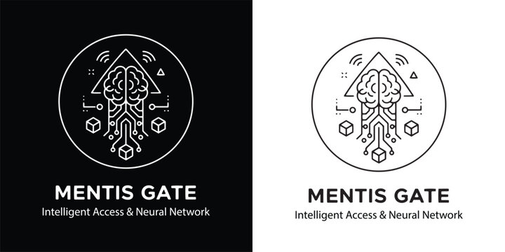 Mentis Gate Intelligent Access and Neural Networks Brain Tech Logo