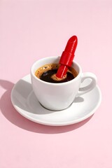 Espresso Cup with Candy Lipstick Spoon