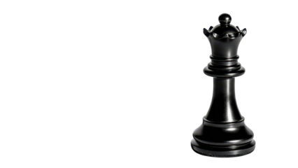 Black Chess Queen Piece isolated PNG with Transparent Background