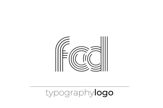 FCD modern geometric typography logo