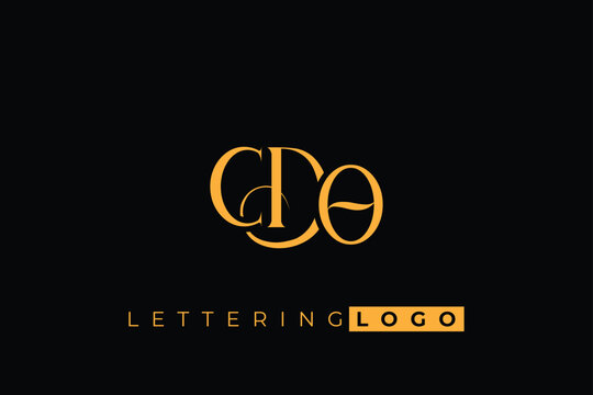 CDO Elegant Monogram Logo Design With Decorative Lettering