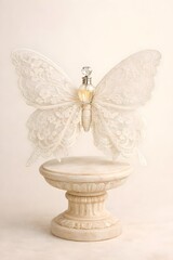 Lace Butterfly Sculpture on Pedestal
