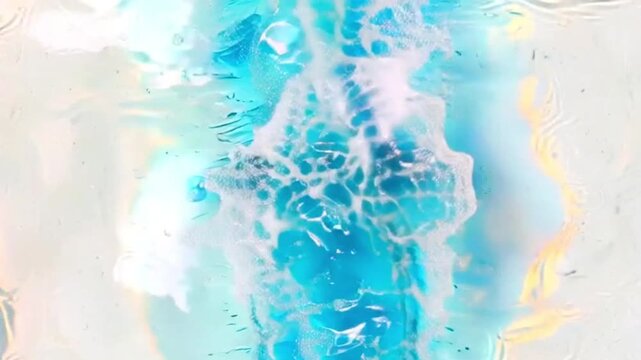 画面の端から宝石の輝きを持つ波がぶつかる広告風背景モーション