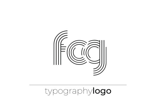 FCG modern geometric typography logo