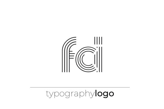 FCI modern geometric typography logo