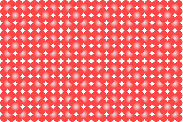 Repeating circular pattern in red and white