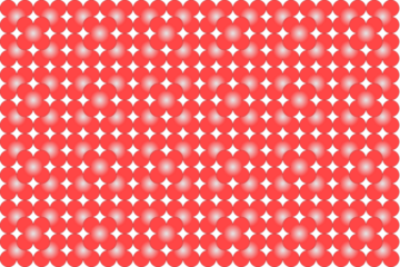 Repeating circular pattern in red and white