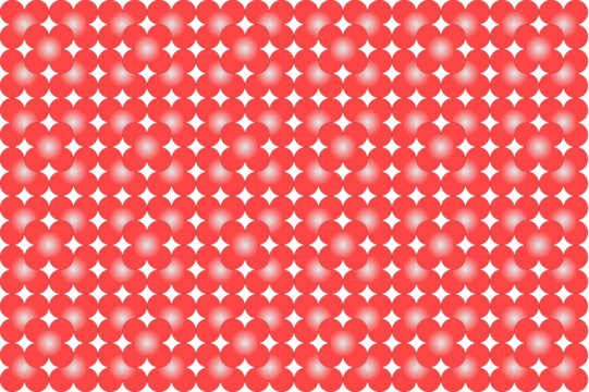 Repeating circular pattern in red and white - Powered by Adobe
