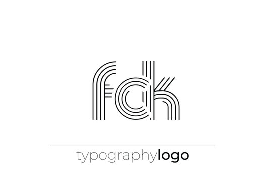 FCK modern geometric typography logo
