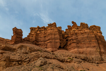 Fototapeta premium The famous Valley of Castles in the Charyn River Canyon in southeastern Kazakhstan