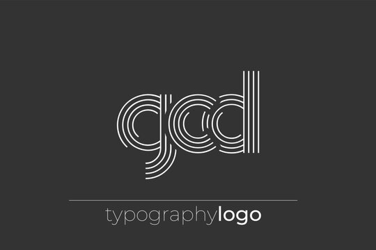 GCD modern geometric typography logo