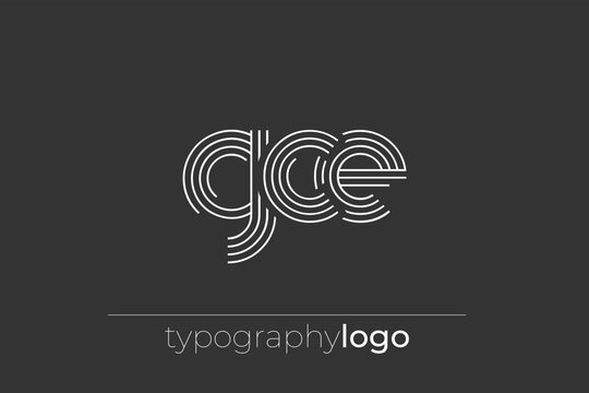 GCE modern geometric typography logo