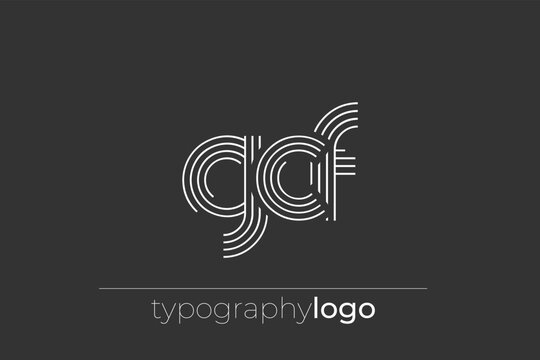 GCF modern geometric typography logo