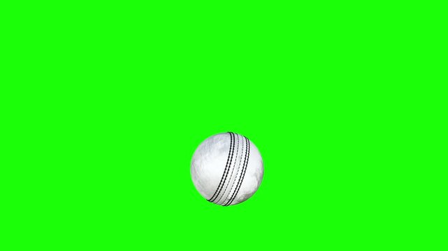 Cricket sport white leather cricket ball video on green background