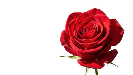 Naklejka premium Vibrant Red Rose Blossom with Green Stem isolated PNG with Transparent Background