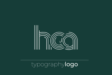 HCA modern geometric typography logo