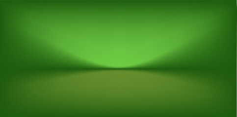 Abstract gradient podium background. Empty green 3D studio background. Clean scene for product presentation mockup template. eps 10