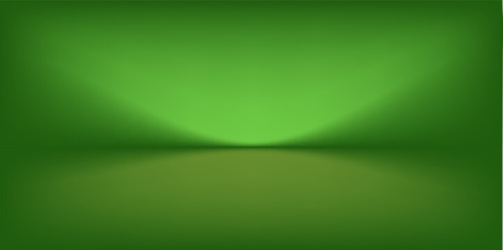 Abstract gradient podium background. Empty green 3D studio background. Clean scene for product presentation mockup template. eps 10