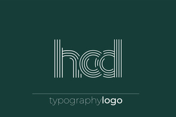 HCD modern geometric typography logo