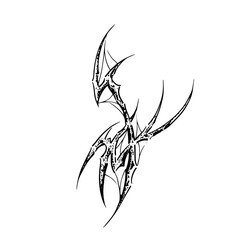 hand drawn neo tribal shape grunge style illustrations