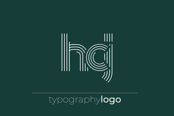 HCJ modern geometric typography logo