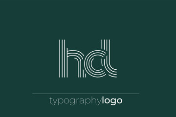 HCL modern geometric typography logo
