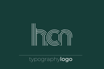 HCN modern geometric typography logo
