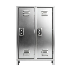 Industrial metal locker cabinet, isolated on transparent background