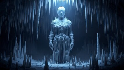 Mysterious Woman Standing in Dark Forest.