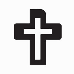 Obraz premium Christian Cross Icon Trendy Style Logo Vector on White Background