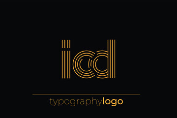 ICD modern geometric typography logo