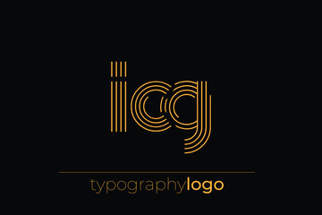 ICG modern geometric typography logo