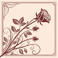 Luxury Floral Valentine Invitation with Elegant Frame