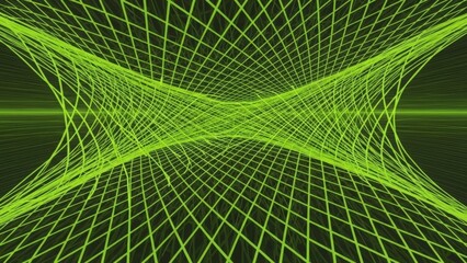 Abstract green wireframe mesh 3D graphic design.