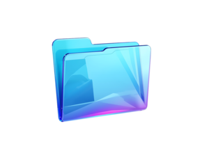 Abstract Neon Folder Icon Design for Digital Storage Concept