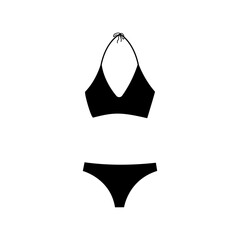 Swimming black suits and bikini icon isolated on white background.
