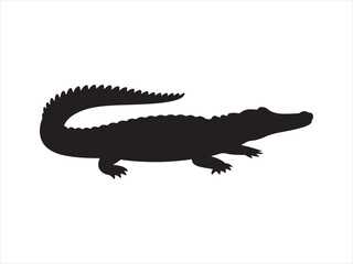 Obraz premium Vector of crocodile design, Silhouette of a crocodile vector illustration on white background 