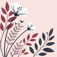 Minimal Floral Valentine Card with Copy Space