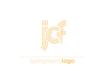 JCF modern geometric typography logo