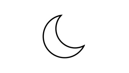 Obraz premium Simple black line drawing of crescent moon shape on white background illustration with simple illustration and minimalist design and line art
