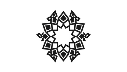 Black and white geometric mandala design with symmetrical shapes and patterns with art and abstract and ornate and decorative and intricate and texture