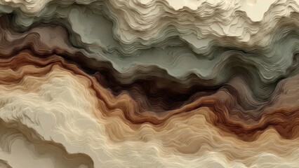 Abstract Earth Tone Topographic Layered Texture