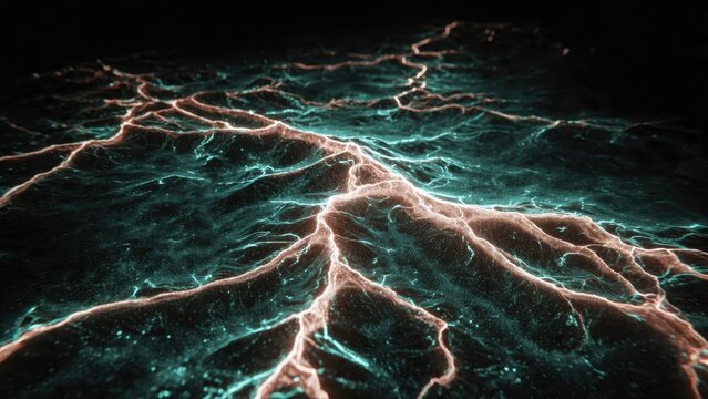 Abstract glowing landscape background - Powered by Adobe