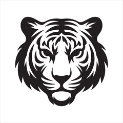 Tiger head vector, tiger head vector silhouette Isolated predator illustration © AI Vector Stroker