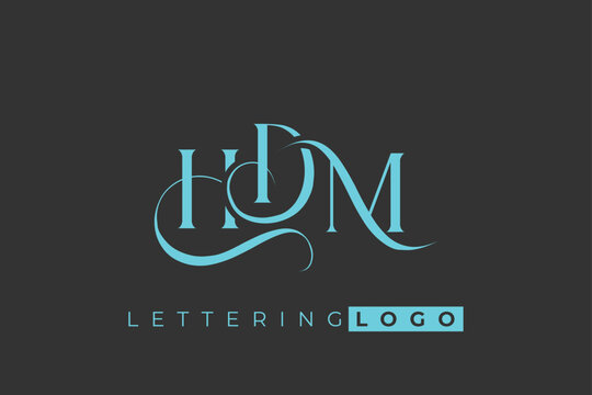 HDM Elegant Monogram Logo Design With Decorative Lettering