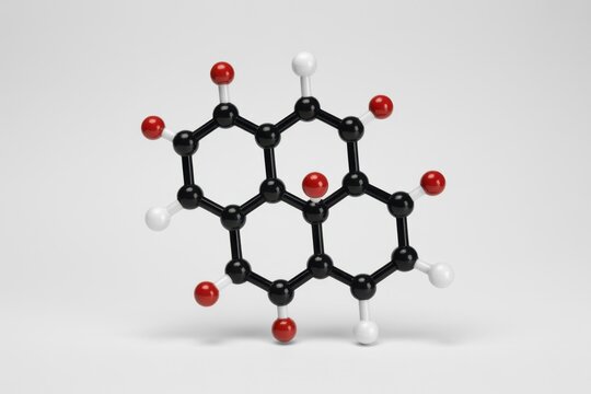 Anthraquinone molecule structure model